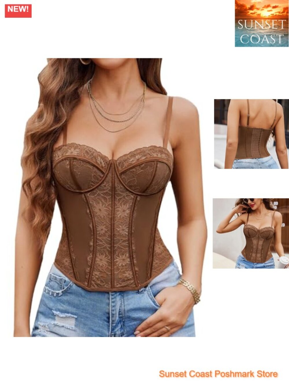 Lace Bustier Corset Top Underwire Slim Fit Bralette Shapewear